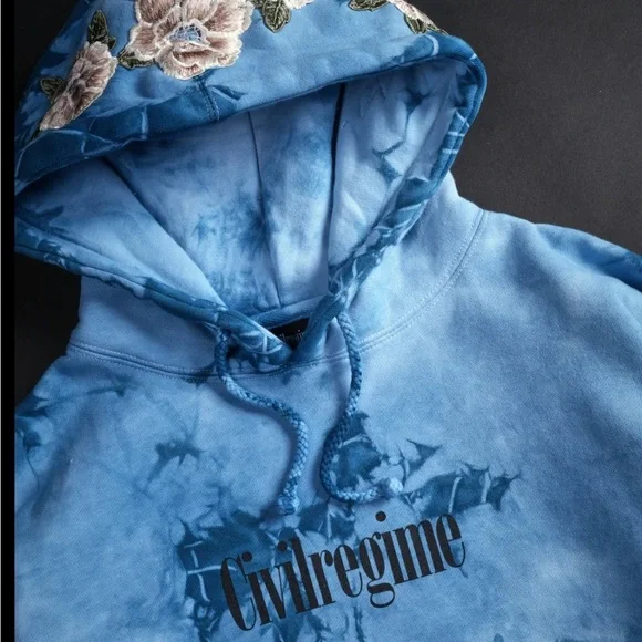 Darc Sport Blue Tie-Dye Hoodie Sweatshirt